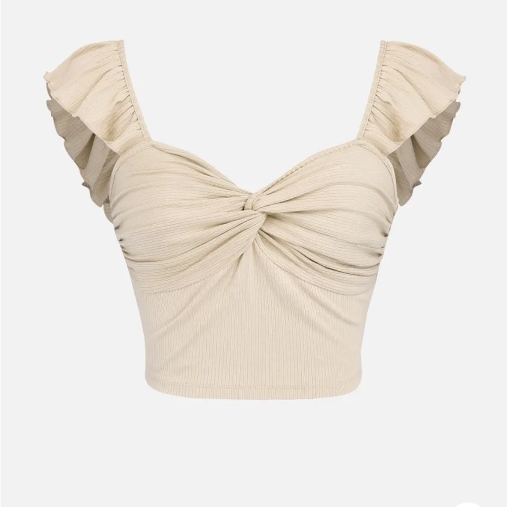 Cream tank ruffle top